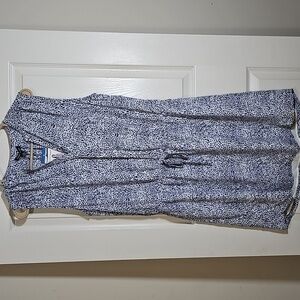 Hilary Radley Blue White Speckled Lightweight Lined Sleeveless Tunic Dress 10